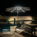 PURPLE LEAF Semi-Auto Outdoor Market Table Umbrella with Heavy-Duty Fabric