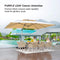 PURPLE LEAF Rectangular Large Outdoor Cantilever Umbrella With Base for Garden, Pool