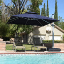 PURPLE LEAF Rectangular Large Outdoor Cantilever Umbrella With Base for Garden, Pool
