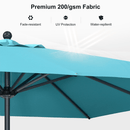 PURPLE LEAF Aluminum Patio Table Umbrella Heavy Duty Market Umbrella with Base
