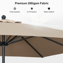 PURPLE LEAF Aluminum Patio Table Umbrella Heavy Duty Market Umbrella with Base