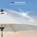 PURPLE LEAF Wood Pattern Tilting Patio Table Umbrella with Base, Outdoor Market Umbrella