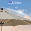 PURPLE LEAF Wood Pattern Tilting Patio Table Umbrella with Base, Outdoor Market Umbrella
