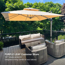 PURPLE LEAF Outdoor Windproof Umbrella, Square Cantilever Umbrella Outside Patio