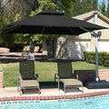 PURPLE LEAF 9x9ft Patio Cantilever Umbrella With Base for Garden Pool Porch