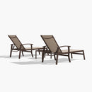 PURPLE LEAF Outdoor Chaise Lounge Chair Patio Pool Lounger Aluminum Chairs with Side Table and Wheels Adjustable Tanning Recliner with Armrests for Outside Backyard Deck Beach