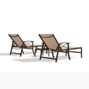 PURPLE LEAF Outdoor Chaise Lounge Chair Patio Pool Lounger Aluminum Chairs with Side Table and Wheels Adjustable Tanning Recliner with Armrests for Outside Backyard Deck Beach