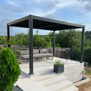 PURPLE LEAF Caesar Outdoor Louvered Pergola Patio Sun Shade Shelter with Adjustable Hardtop Patio Pergola Grey