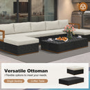 PURPLE LEAF Griffin black patio set: versatile ottoman as single seating or coffee table.