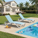 PURPLE LEAF Patio Chaise Lounge Chair Outdoor Plastic Textilene Sun Bathing Recliner Tanning Pool Lounger with 6 Adjustable Position for Outside Beach in-Pool Lawn Poolside