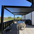 PURPLE LEAF Caesar Outdoor Louvered Pergola Patio Sun Shade Shelter with Adjustable Hardtop Patio Pergola Grey