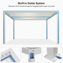 PURPLE LEAF Athena Louvered Pergola White Outdoor Aluminum Pergola with Roller Blind Adjustable Gazebo for Patio Deck Garden