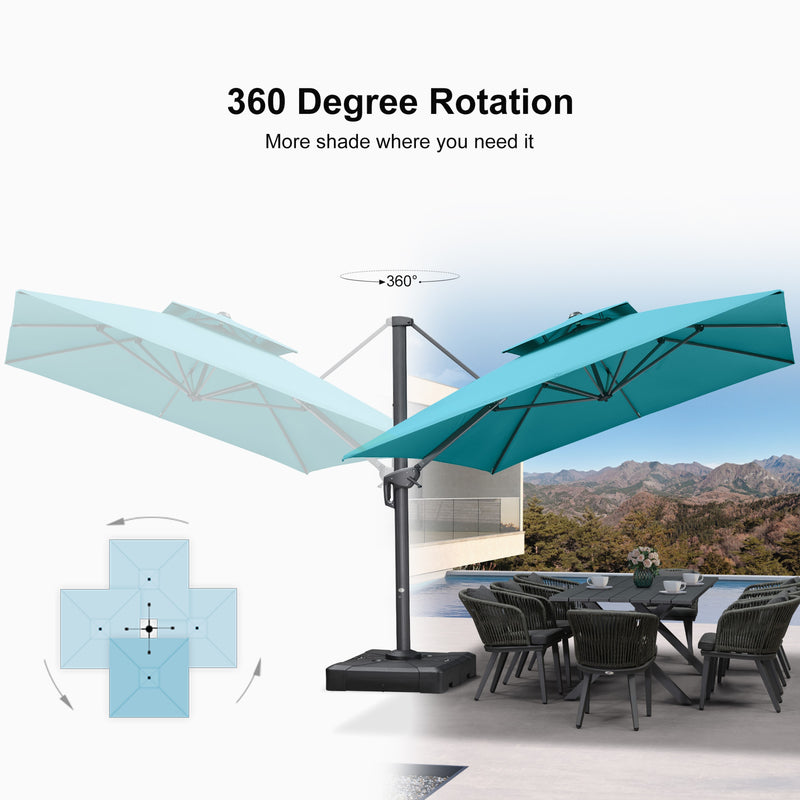 Clearance - PURPLE LEAF OPEN BOX Square Outdoor Cantilever Umbrella