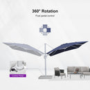 PURPLE LEAF Best White Patio Rotating Umbrella Swivel Outdoor Umbrellas