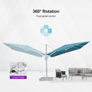 PURPLE LEAF Best White Patio Rotating Umbrella Swivel Outdoor Umbrellas