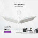 PURPLE LEAF Best White Patio Rotating Umbrella Swivel Outdoor Umbrellas