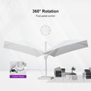 PURPLE LEAF Best White Patio Rotating Umbrella Swivel Outdoor Umbrellas