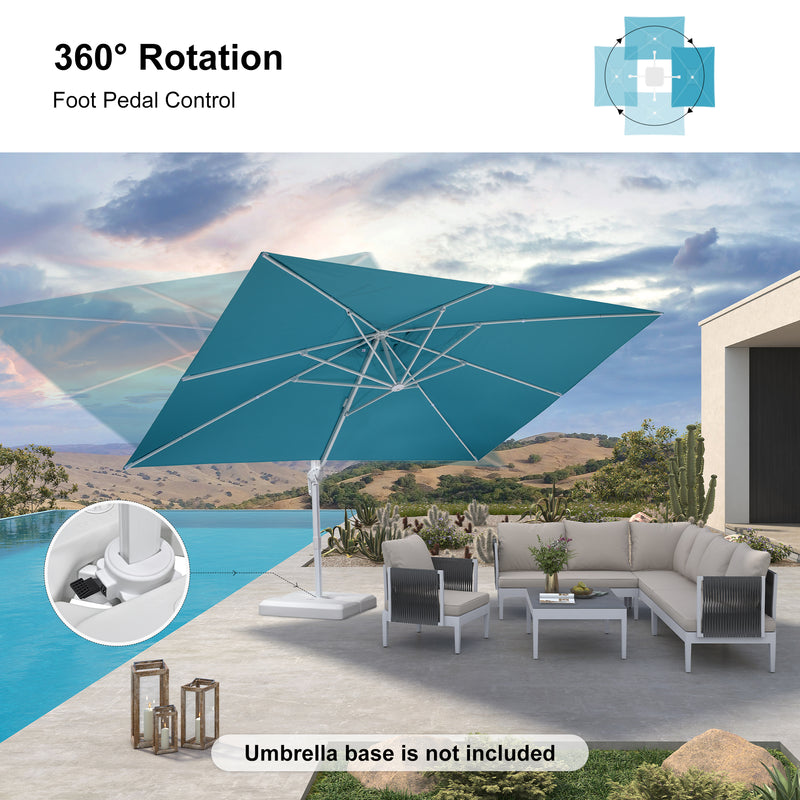 PURPLE LEAF Outdoor Patio Umbrella with Base, Best White Cantilever Umbrellas