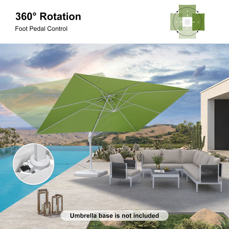 PURPLE LEAF Outdoor Patio Umbrella with Base, Best White Cantilever Umbrellas