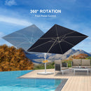 PURPLE LEAF Outdoor Patio Umbrella with Base, Best White Cantilever Umbrellas