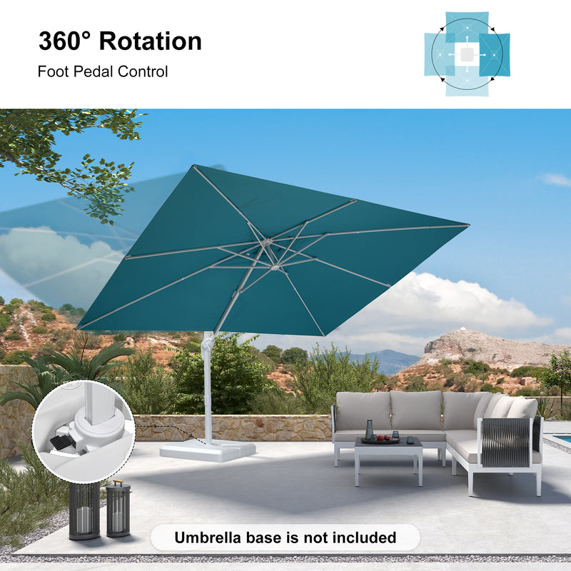 PURPLE LEAF Outdoor Patio Umbrella with Base, Best White Cantilever Umbrellas