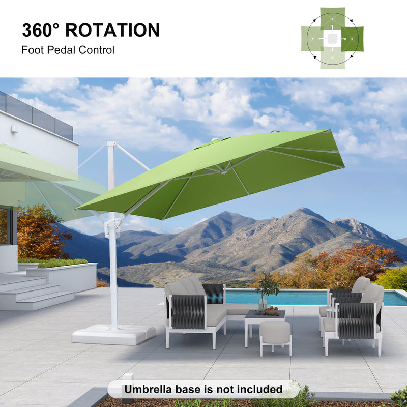 PURPLE LEAF Outdoor Patio Umbrella with Base, Best White Cantilever Umbrellas