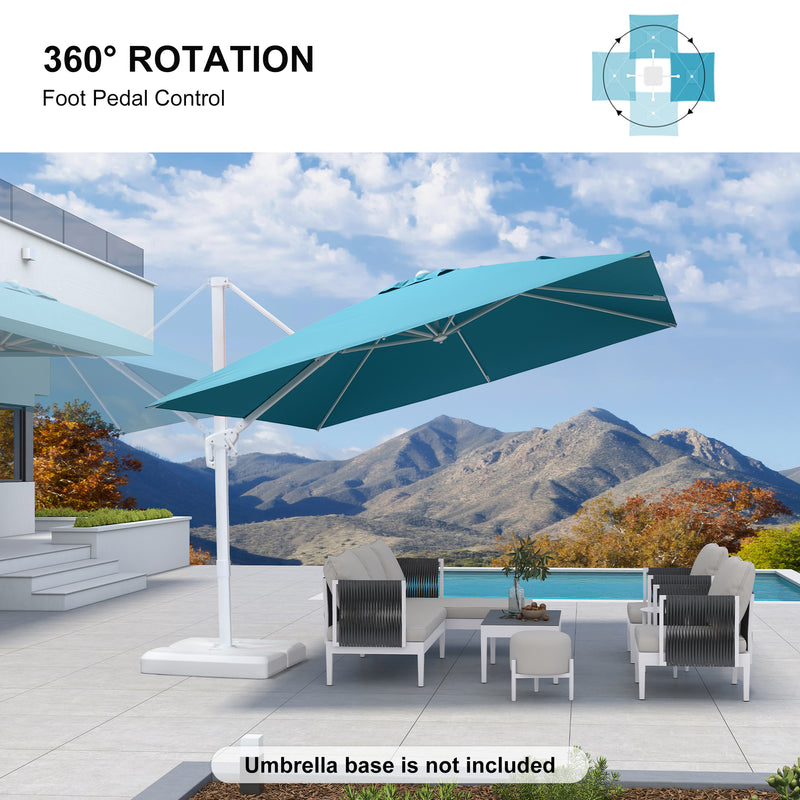 PURPLE LEAF Outdoor Patio Umbrella with Base, Best White Cantilever Umbrellas