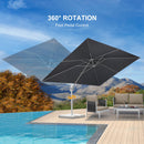 PURPLE LEAF Outdoor Patio Umbrella with Base, Best White Cantilever Umbrellas