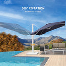 PURPLE LEAF Outdoor Patio Umbrella with Base, Best White Cantilever Umbrellas