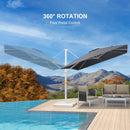 PURPLE LEAF Outdoor Patio Umbrella with Base, Best White Cantilever Umbrellas
