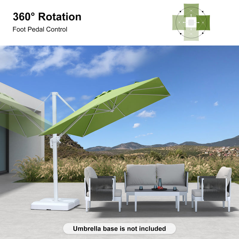 PURPLE LEAF Outdoor Patio Umbrella with Base, Best White Cantilever Umbrellas