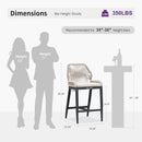 PURPLE LEAF Bar Stools Set of 4 Outdoor Aluminum Barstools with Back Modern Wicker Rattan Boho Garden Pool Patio Bar Chairs