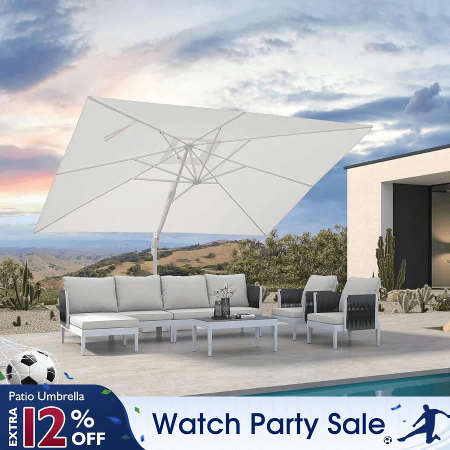 giant patio umbrellas for sale PURPLE LEAF Morden White Outdoor Umbrella Premium Cantilever Umbrellas