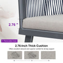 PURPLE LEAF Patio Dining Chairs Set of 2 Aluminum Frame Rattan Dining Chairs with Comfortable Cushions for Deck Garden