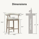 PURPLE LEAF Outdoor Bar Stools Set of 2 Modern Olefin Upholstered Barstools with Back and Armrest Bar Chairs for Garden Kitchen Island