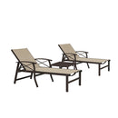 PURPLE LEAF Outdoor Chaise Lounge Chair Patio Pool Lounger Aluminum Chairs with Side Table and Wheels Adjustable Tanning Recliner with Armrests for Outside Backyard Deck Beach