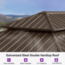 PURPLE LEAF 13' x 20' Patio Gazebo for Backyard Hardtop Galvanized Steel Roof Awning