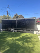 PURPLE LEAF Athena Louvered Pergola Grey Outdoor Aluminum Pergola with Shutter Wall Adjustable Gazebo Rainproof for Patio Deck Garden