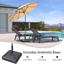 PURPLE LEAF Crank and Tilt Rectangular Outdoor Patio Market Umbrella with Base