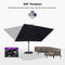 PURPLE LEAF Stepless Tilt Cantilever Umbrella Affordable Outdoor Patio Umbrella