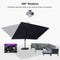 PURPLE LEAF Stepless Tilt Cantilever Umbrella Affordable Outdoor Patio Umbrella