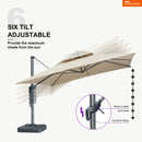 Clearance - PURPLE LEAF OPEN BOX SUNBRELLA Cantilever Umbrella Grey Aluminum Patio Umbrella