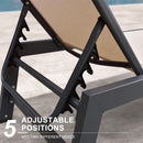 PURPLE LEAF Patio Chaise Lounge Textilene Pool with Wheels Sunbathing Chair for Outdoor, Beach, Yard, Side Table Included