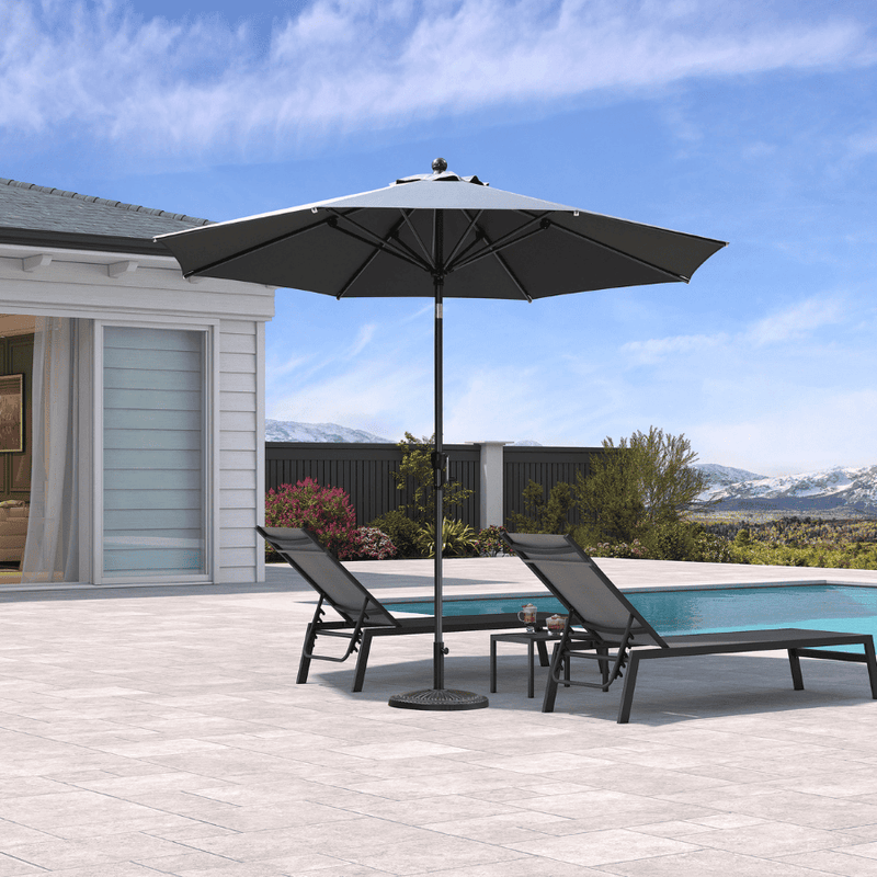 PURPLE LEAF Crank and Tilt Table Umbrella Outdoor Patio Market Umbrella with Visible Hand Crank System