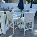 PURPLE LEAF Outdoor Counter Height Stools Set of 2, PU Leather Patio Bar Set with Aluminum Frame, Bar Chairs for Poolside, Garden, Kitchen Island