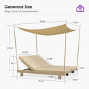 PURPLE LEAF Outdoor Daybed for Patio,  Poolside Chaise Lounge Bed with Cushion, Olefin Blend Fabric, Aluminum Frame Sunbed with Side Table for Deck and Backyard