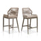 OPEN BOX I PURPLE LEAF 2 Set Outdoor Bar Stool Chair Set, Modern Counter Height Bar Stool, Cushion Included