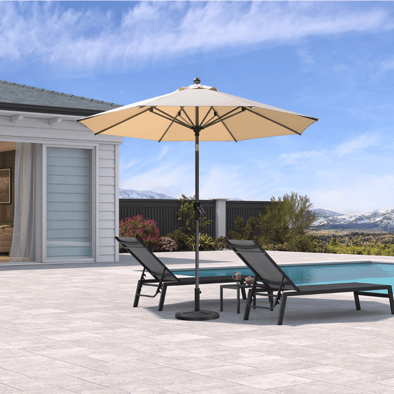 PURPLE LEAF Crank and Tilt Table Umbrella Outdoor Patio Market Umbrella with Visible Hand Crank System