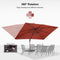 PURPLE LEAF Patio Cantilever Umbrella with Aluminum Offset Hanging for Pool Garden Deck