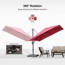 PURPLE LEAF Patio Cantilever Umbrella with Aluminum Offset Hanging for Pool Garden Deck